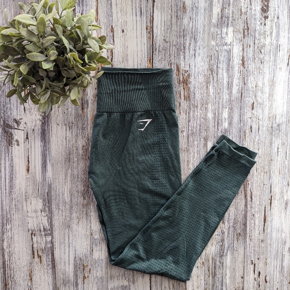 Gymshark Vital 2.0 Seamless High Rise Leggings Size Large Forest Green - Picture 3 of 9